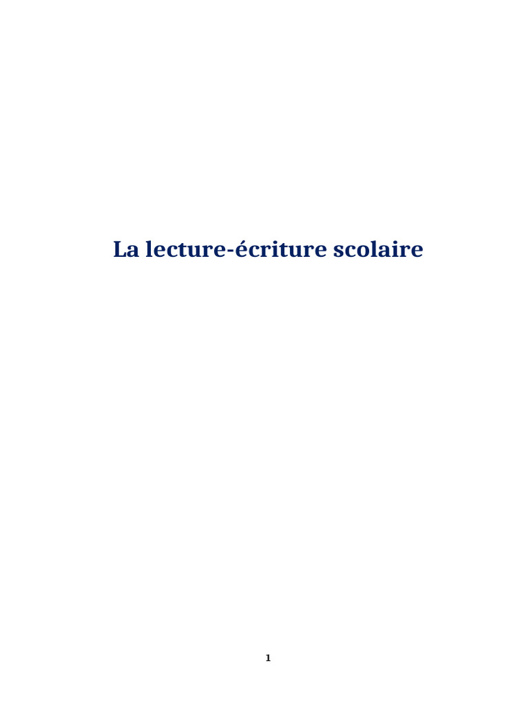 Didactique de La Lecture Écriture Formation Korba | PDF | Sémantique ...