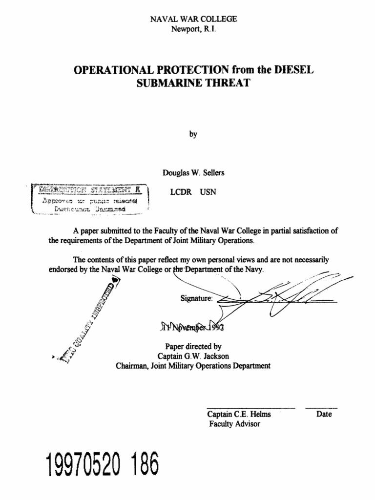 Operational Protection From The Diesel Submarine Threat | PDF ...