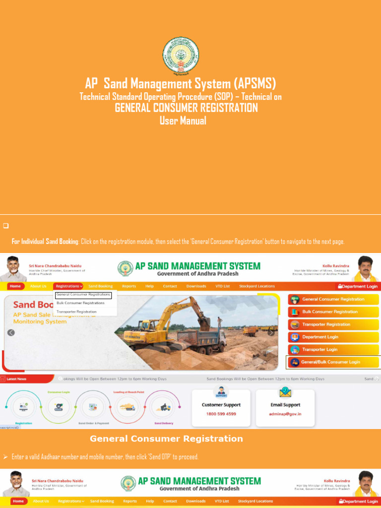 General Consumer Registration and Sand Booking | PDF | Password | Login