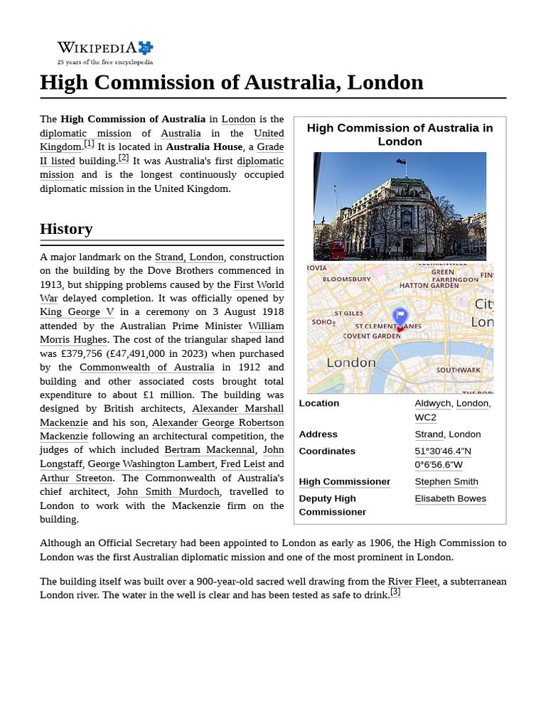 High Commission of Australia, London | PDF