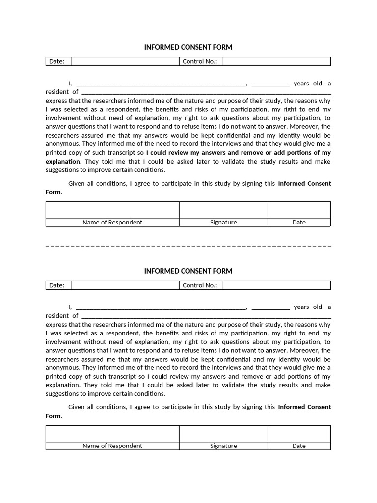 Informed Consent Form Three Languages | PDF