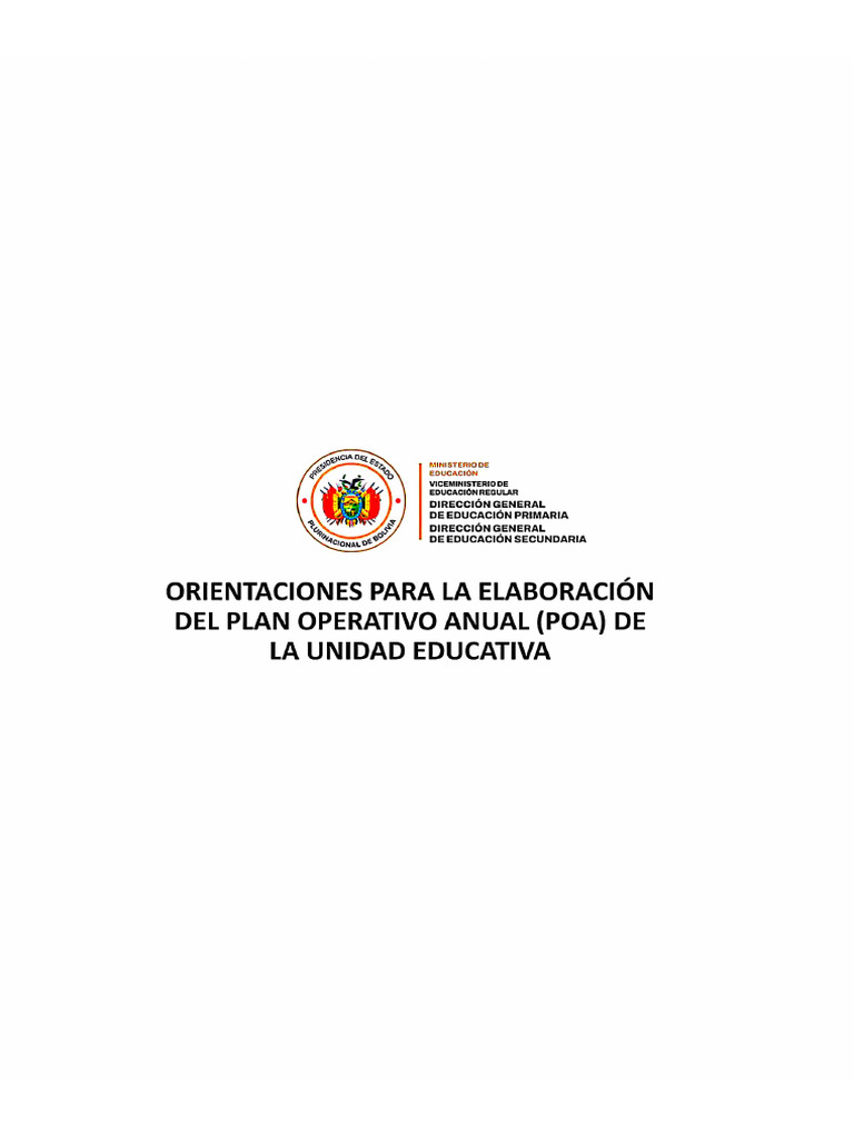 Orientación para Elaboración Del Plan Operativo Anual POA 2026 | PDF
