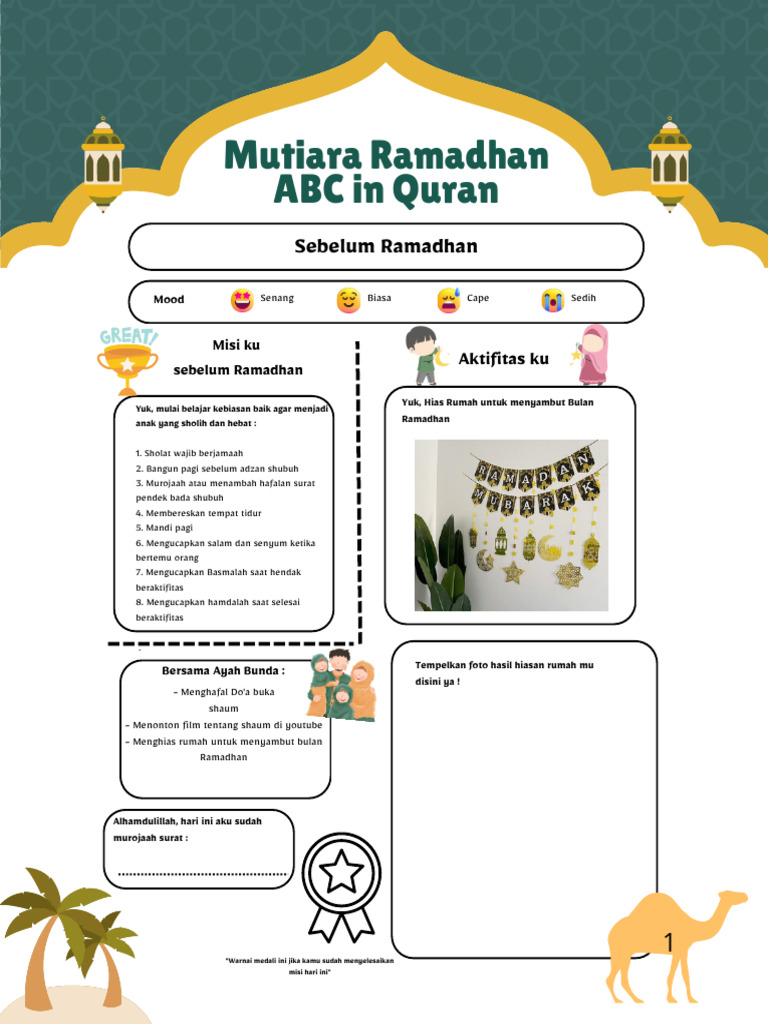Jurnal Ramadhan Kelas 1 Dan 2 | PDF