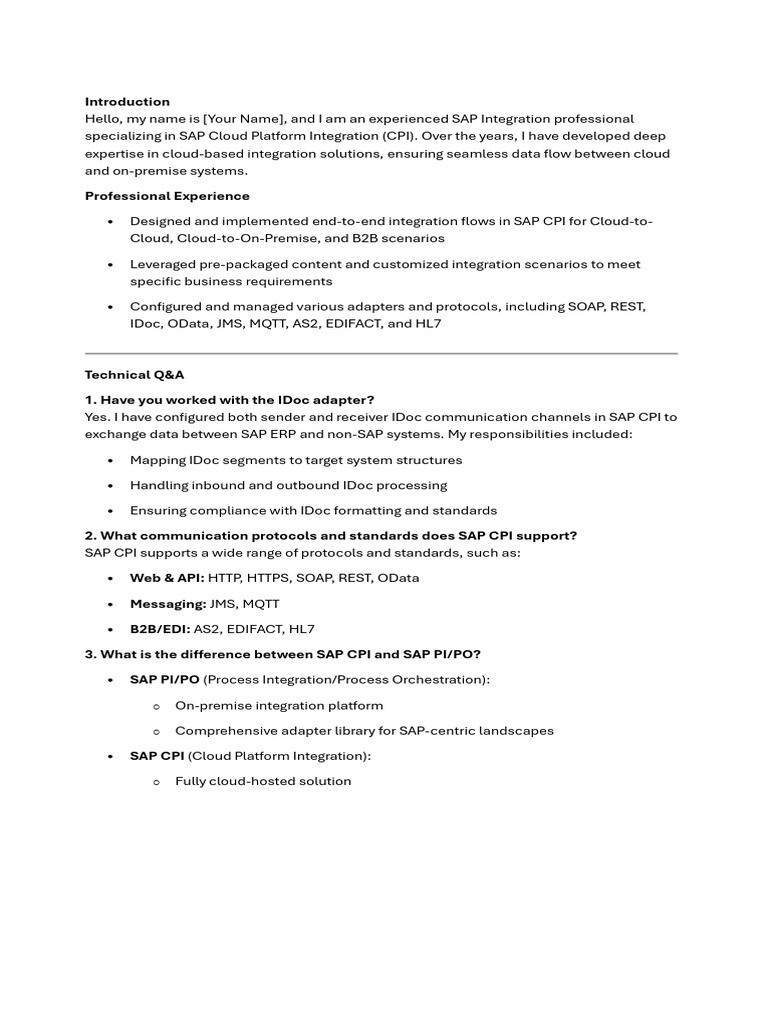 SAP CPI - QandA 23-06-2025 | PDF | Soap | Cloud Computing