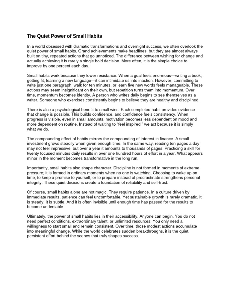Untitled Document | PDF | Habits | Behavioural Sciences
