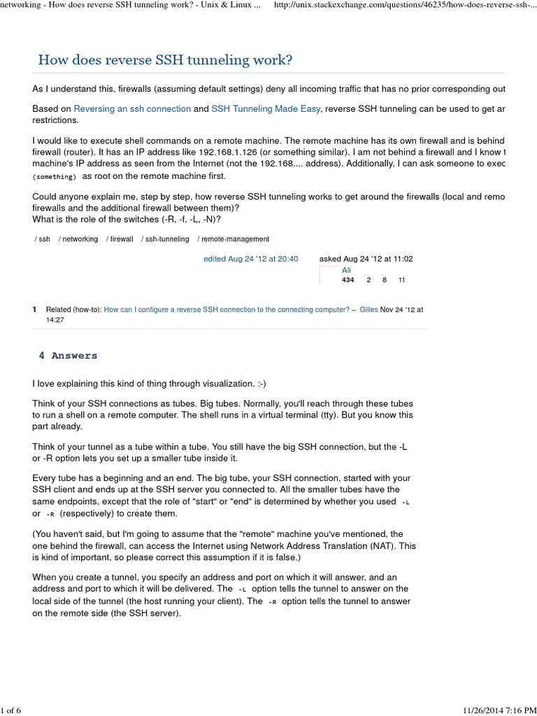 Networking - How Does Reverse SSH Tunneling Work - Unix & Linux Stack ...