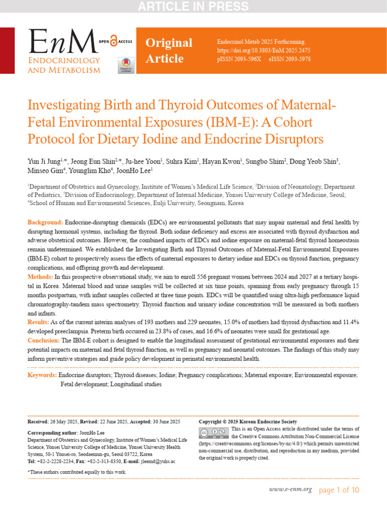 Artigo Investigating Birth and Thyroid Outcomes of MaternalFetal ...
