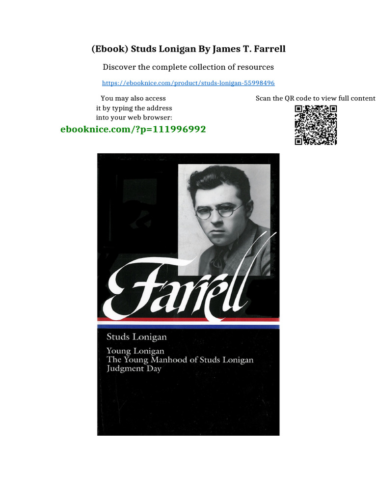 (Ebook) Studs Lonigan by James T. Farrell Online Version | PDF ...