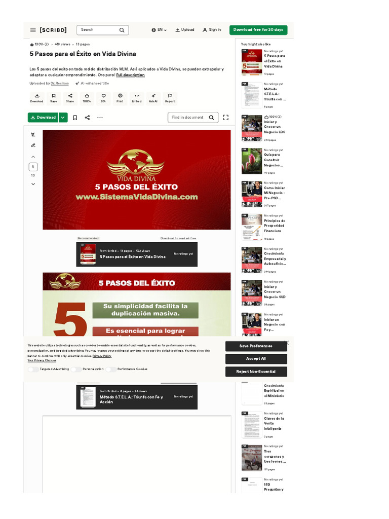Es Scribd Com Document 398008606 Los 5 Pasos Del Exito... | PDF