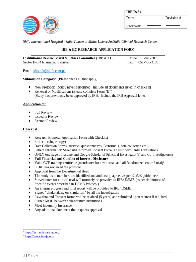 IRB Form Day 0 Extubation | PDF | Institutional Review Board | Organ ...