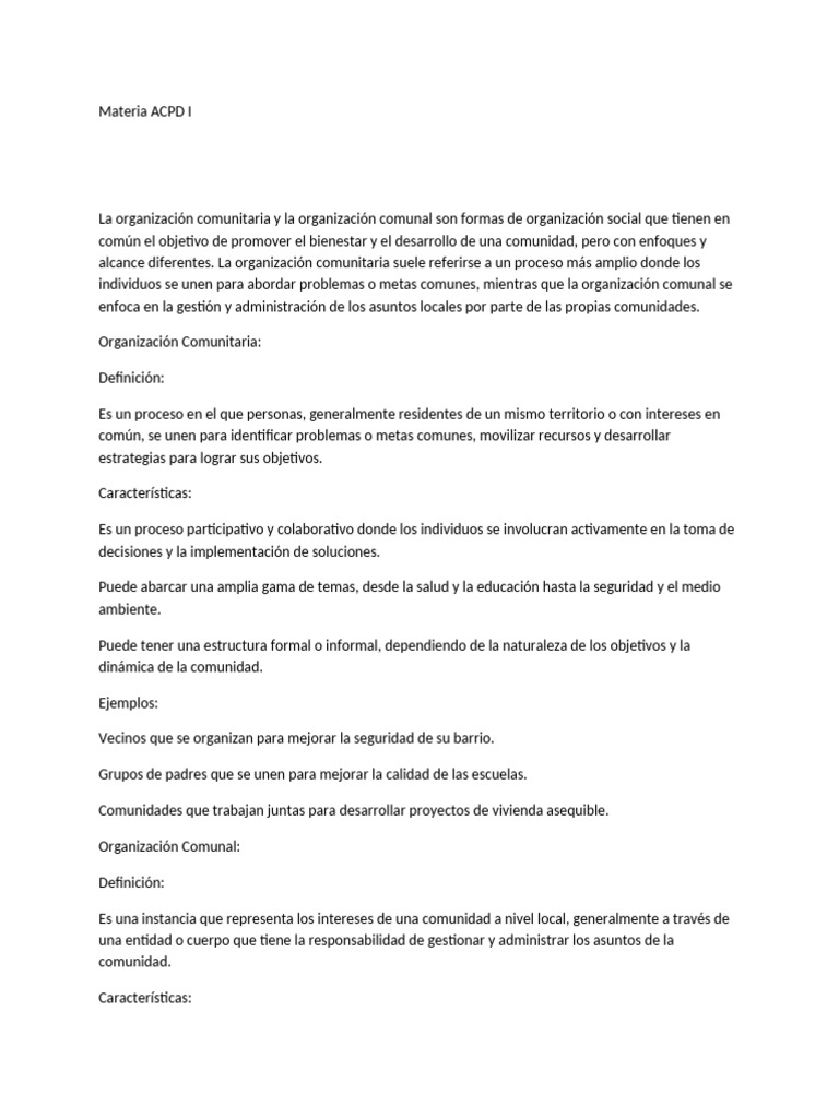 ACPD I | PDF | Invalidez | Comunidad