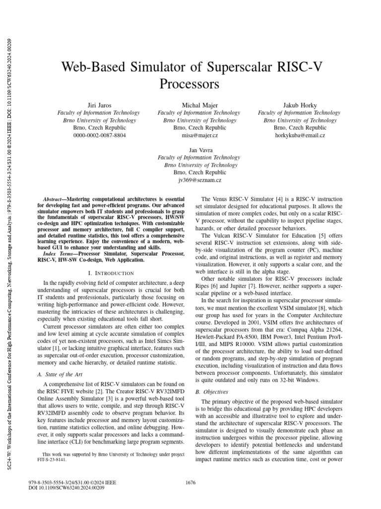 Web-Based Simulator of Superscalar RISC-V | PDF | Cpu Cache | Central ...