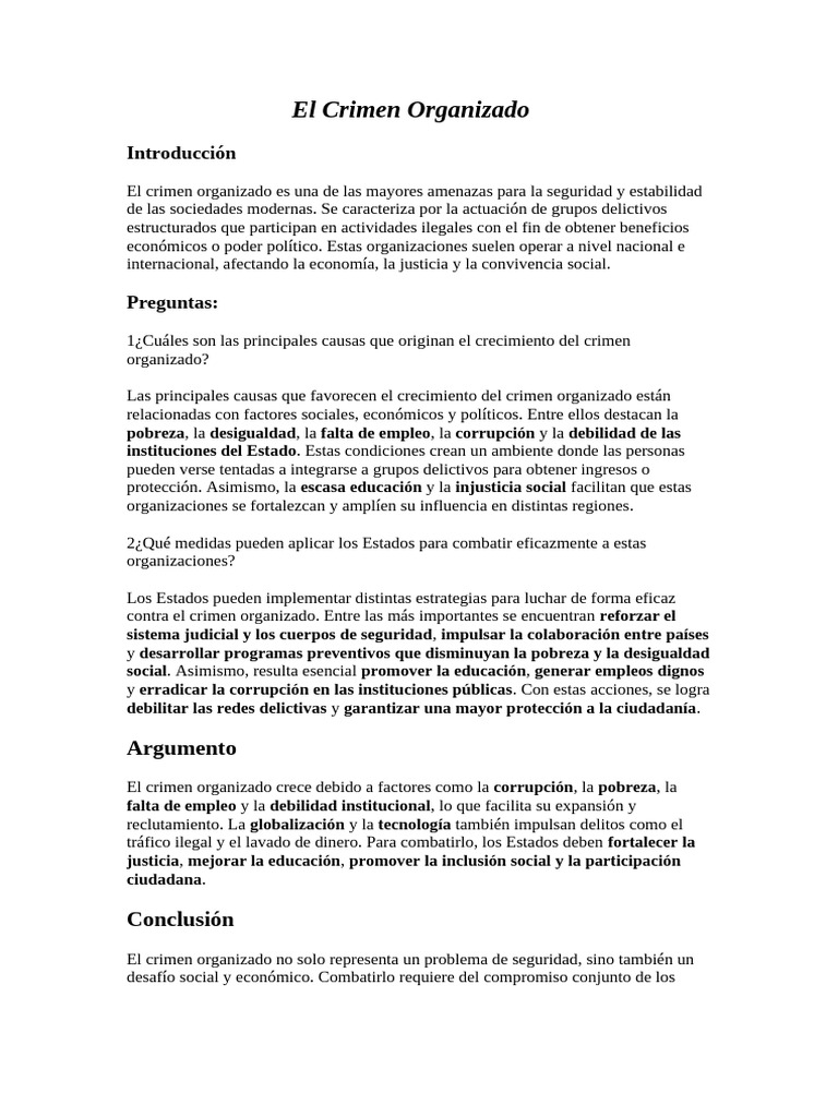 El Crimen Organizado | PDF | Crimen organizado | Crímenes