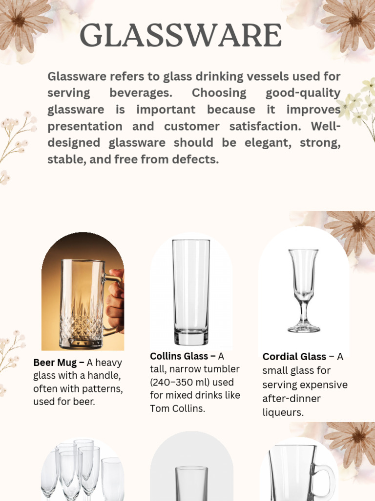 GLASSWARE | PDF | Drink | Cocktails