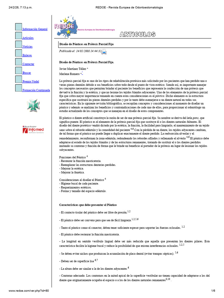 REDOE - Revista Europea de Odontoestomatologia | PDF | Odontología | Boca