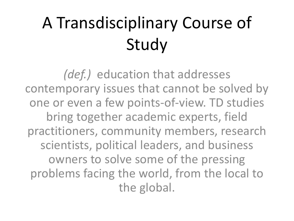 Snapshot of Transdisciplinary Education (TDed) | PDF