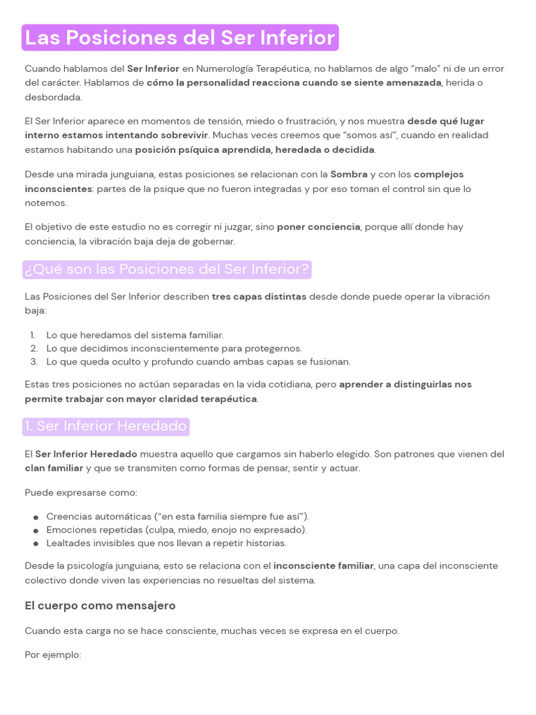 Posiciones Del Ser Inferior | PDF | Mente inconsciente | Psique ...
