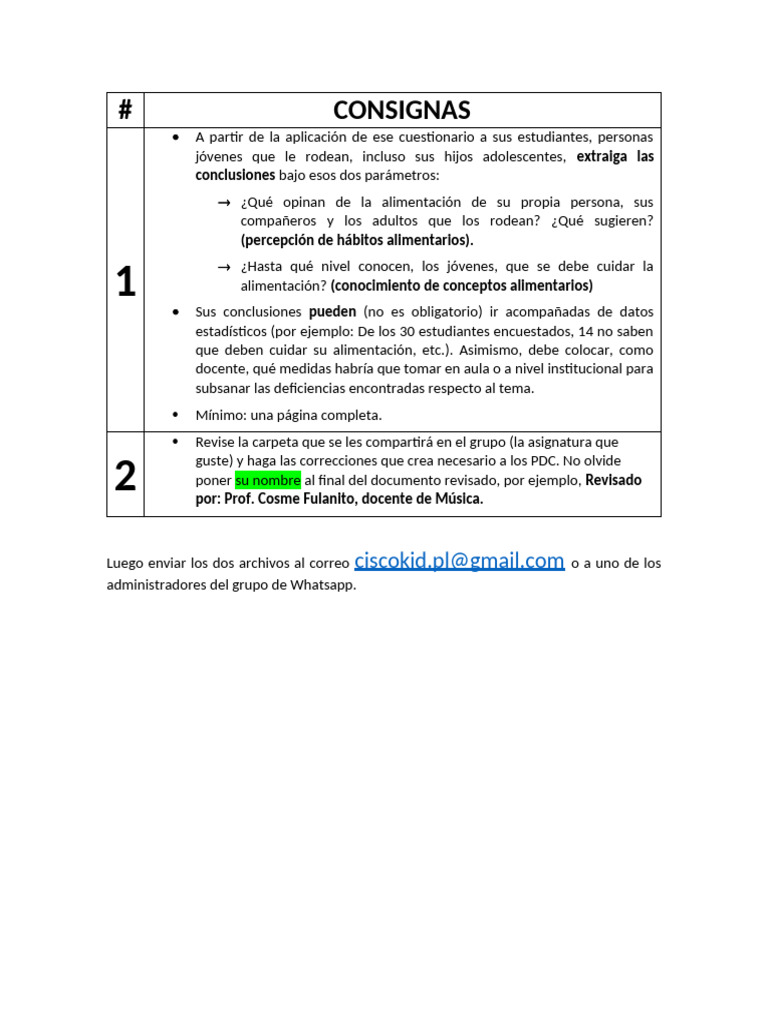 01 - Consigna para El Docente | PDF