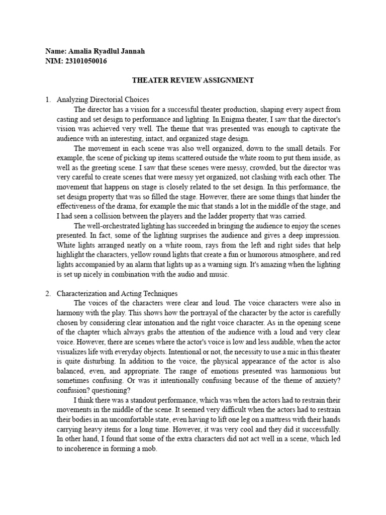 Theater Review | PDF | Actor