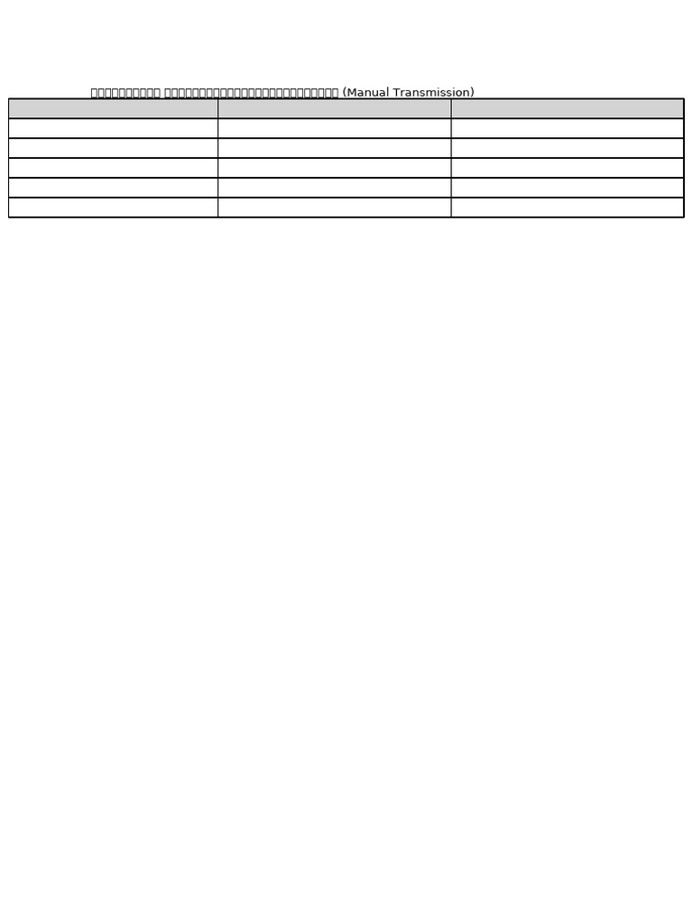 Manual Transmission Table KH | PDF