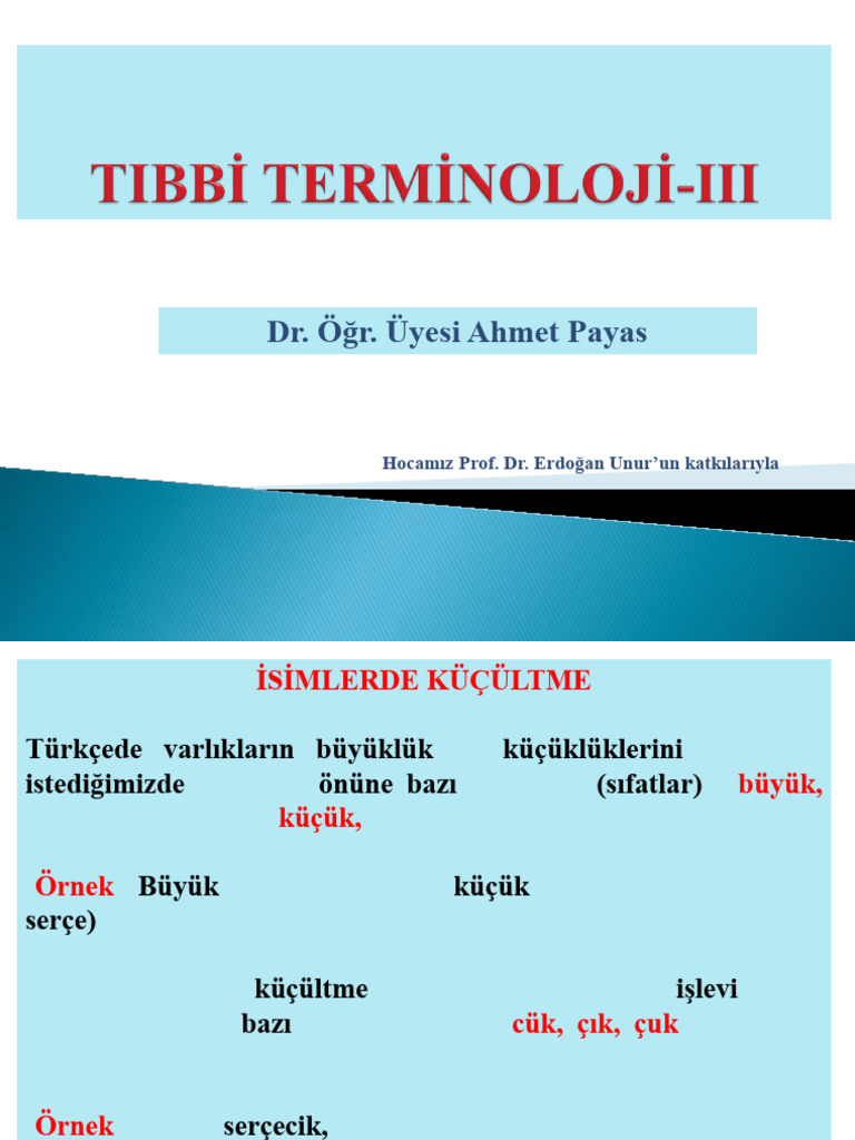 5 Tıbbi Terminoloji III 1 | PDF