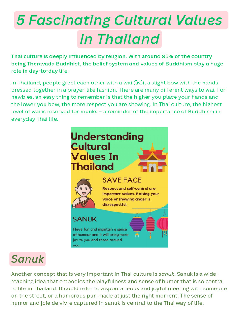 5 Fascinating Cultural Values in Thailand | PDF