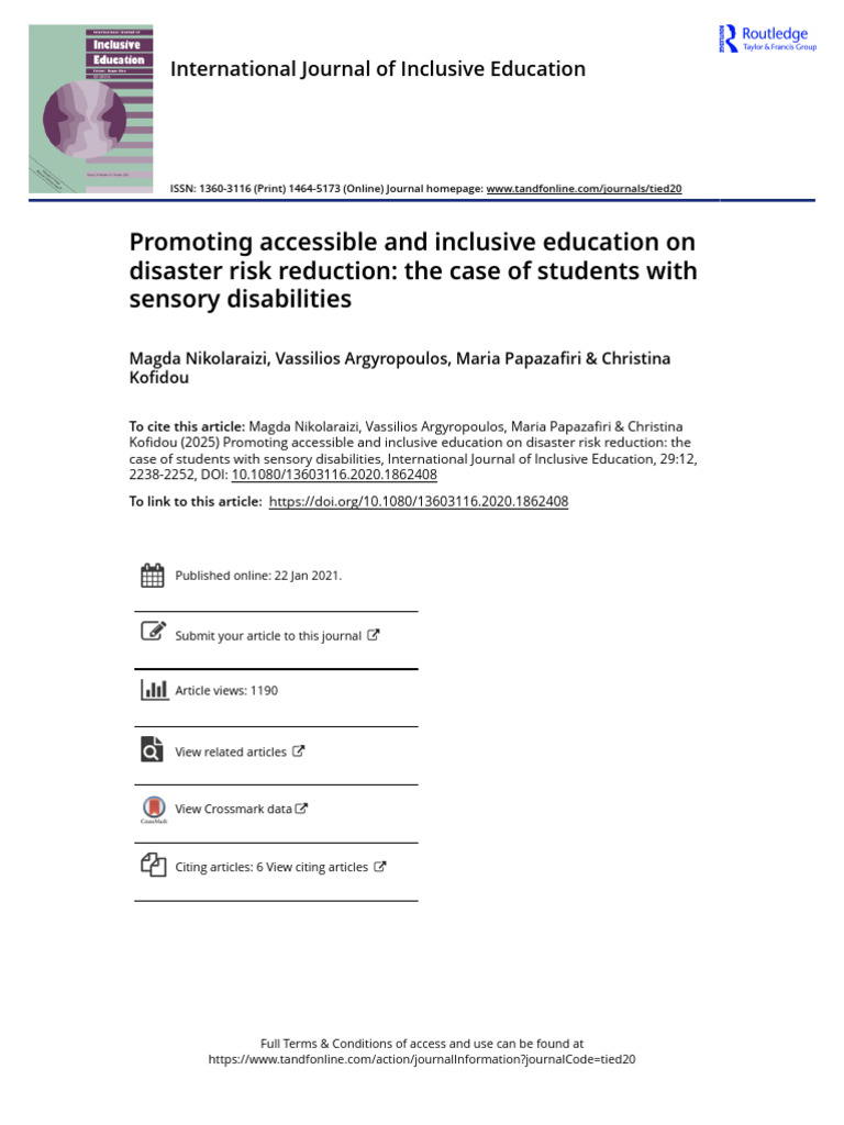 Promoting Accessible and Inclusive Education On Disaster Risk Reduction ...