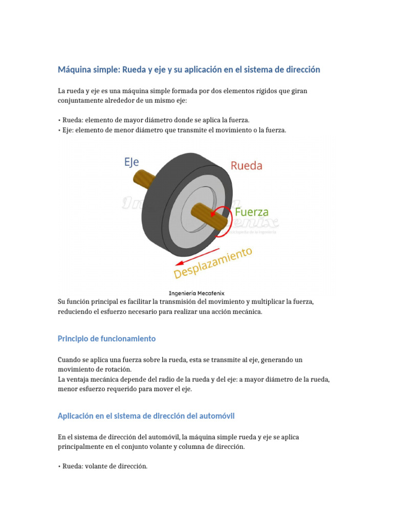 Maquina Simple Rueda y Eje Direccion | PDF