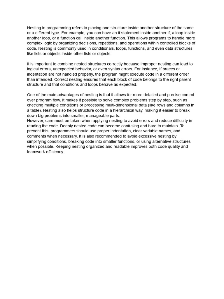 Nesting | PDF