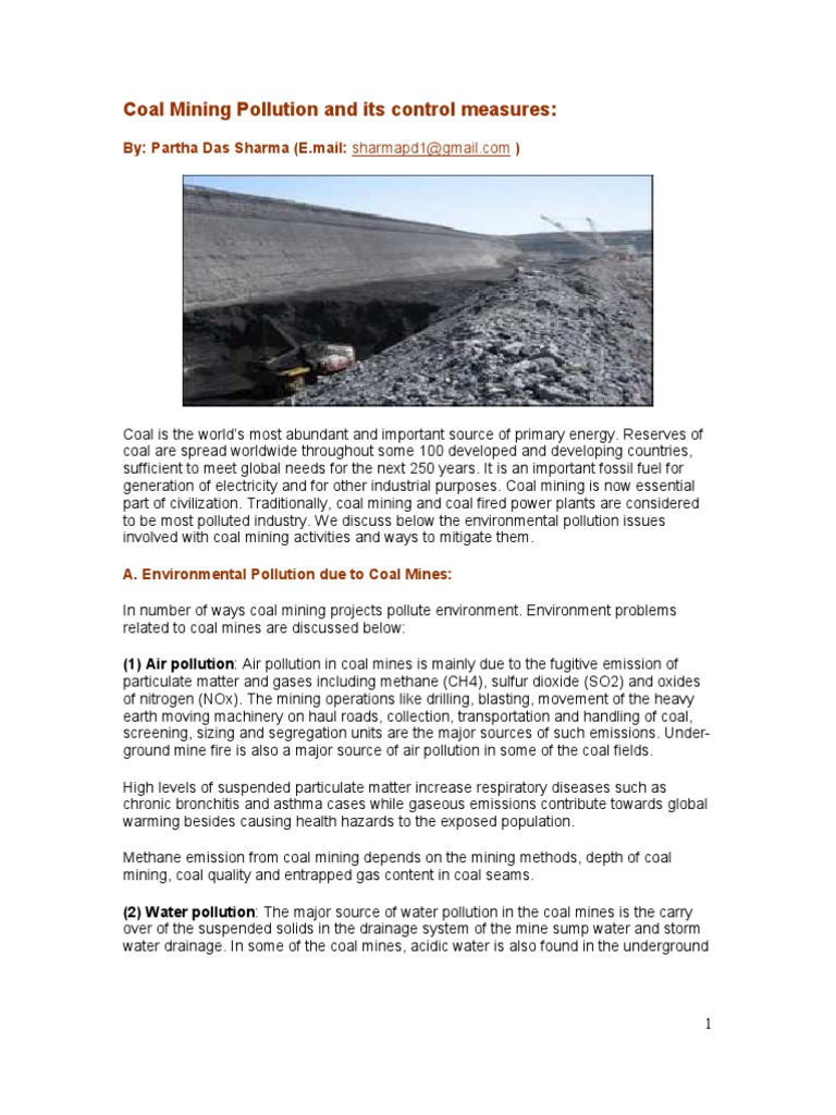 Coal Mining Pollution and Solutions | PDF | Coal Mining | Coal