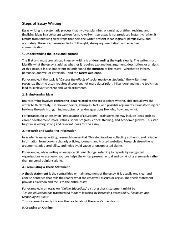 Steps and Types of Essay Writing. (Functional Eng) | PDF | Essays ...