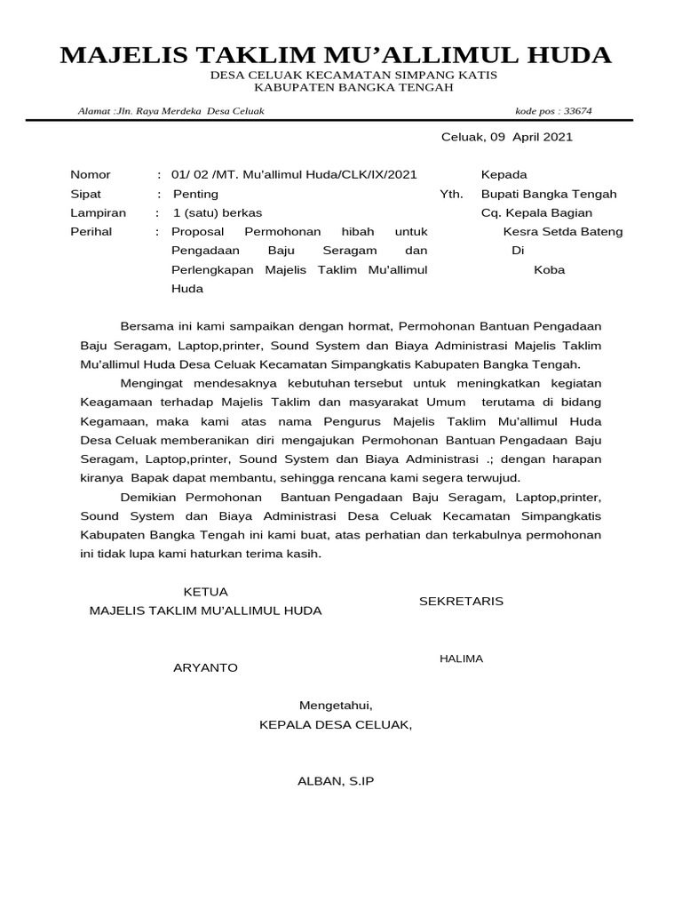 PROPOSAL Majelis Taklim | PDF