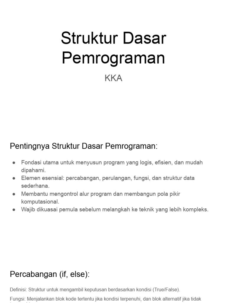 Struktur Dasar Pemrograman | PDF
