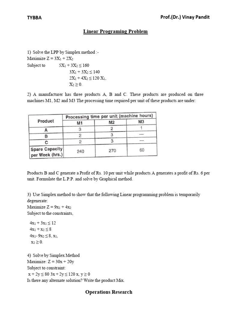 LPP Tybba 2 | PDF | Linear Programming | Mathematical Optimization