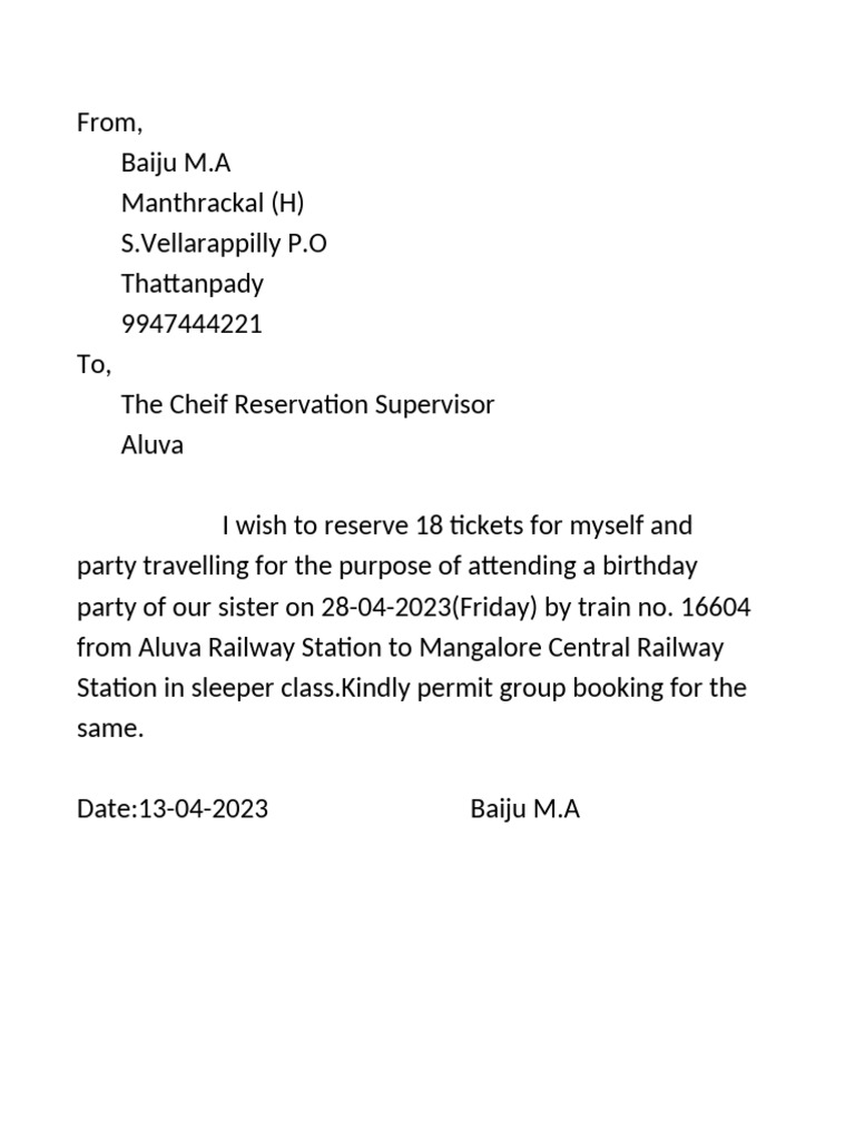 Train Letter | PDF