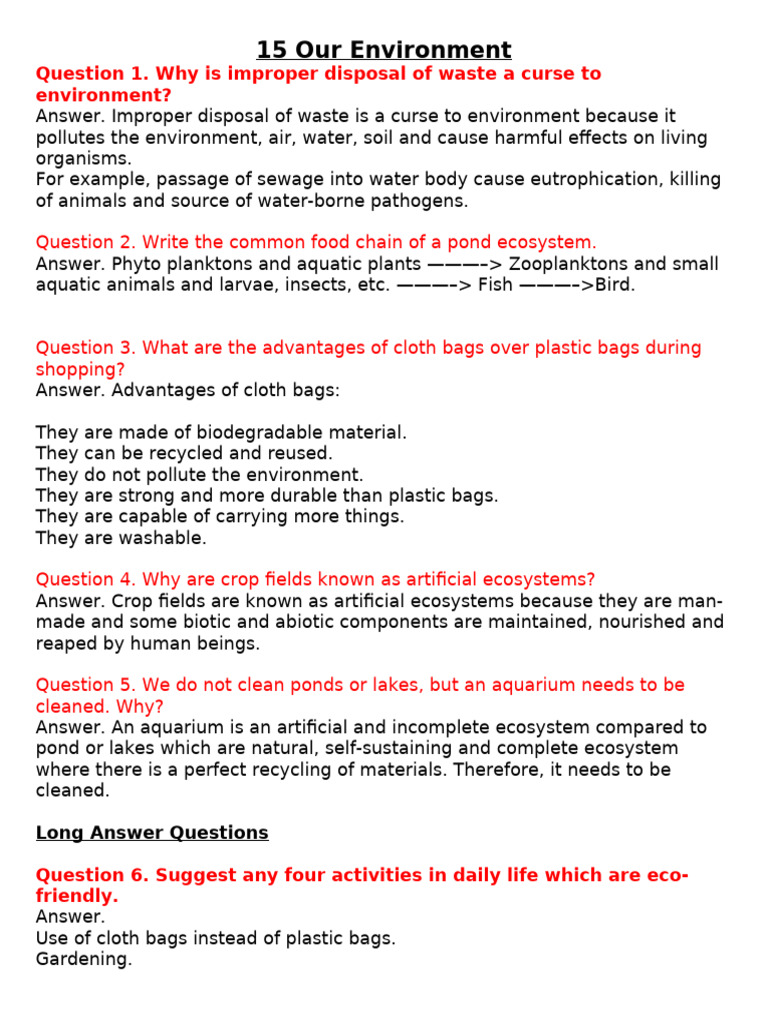 Our Environment | PDF | Ecosystem | Waste Management