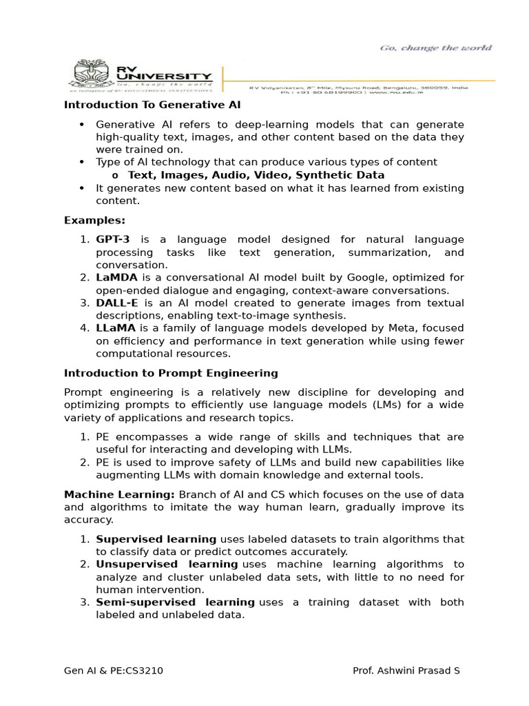 ML, DL, Gen AI - Introduction | PDF | Machine Learning | Artificial ...