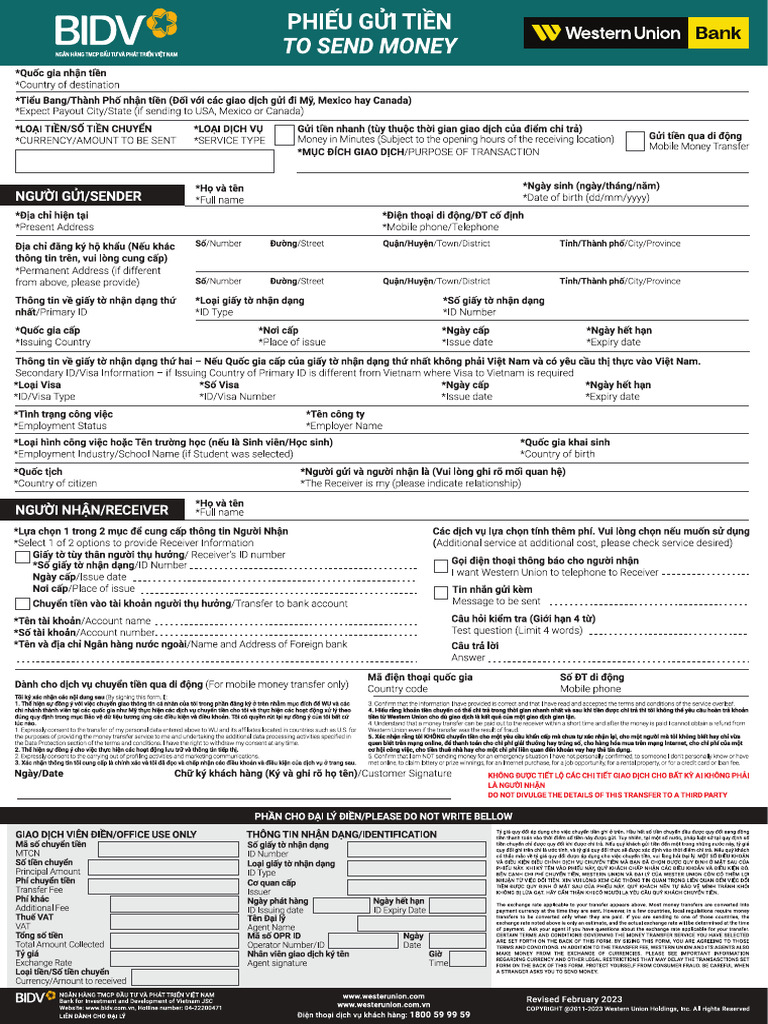 WU Sample Form | PDF