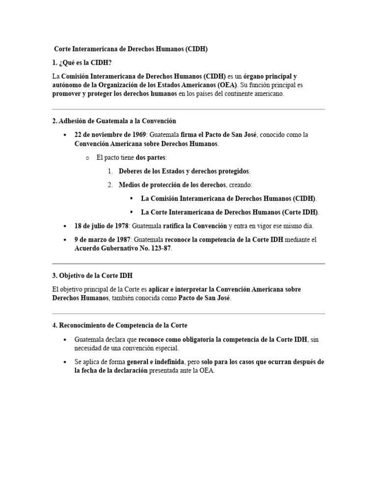 Corte Interamericana de Derechos Humanos (CIDH) | PDF