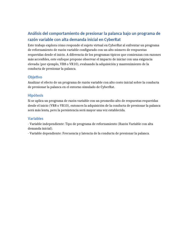 Programa CyberRat Razon Variable Alta | PDF