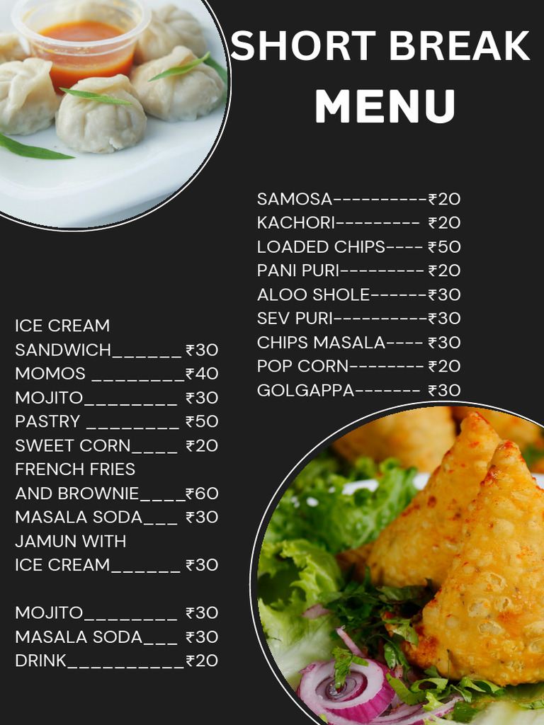 Short Break Menu (Science) | PDF