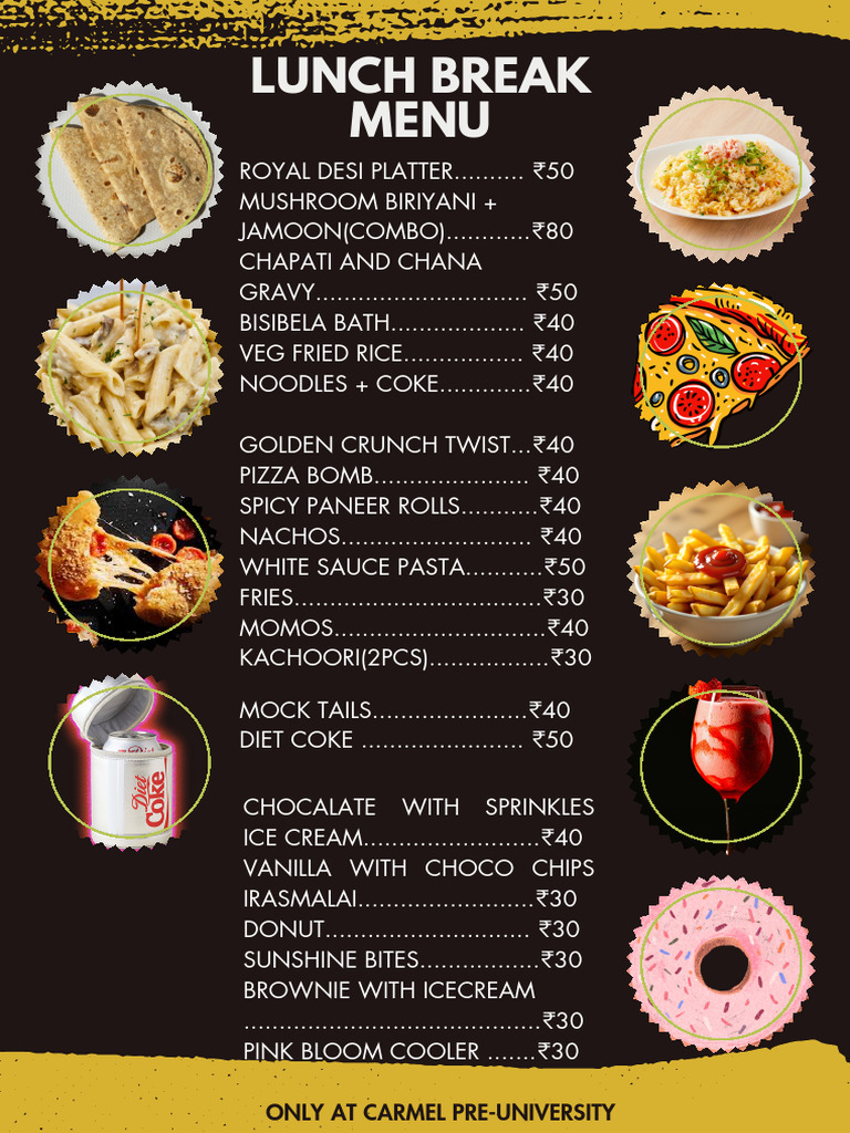 Lunch Break Menu (Commerce) | PDF