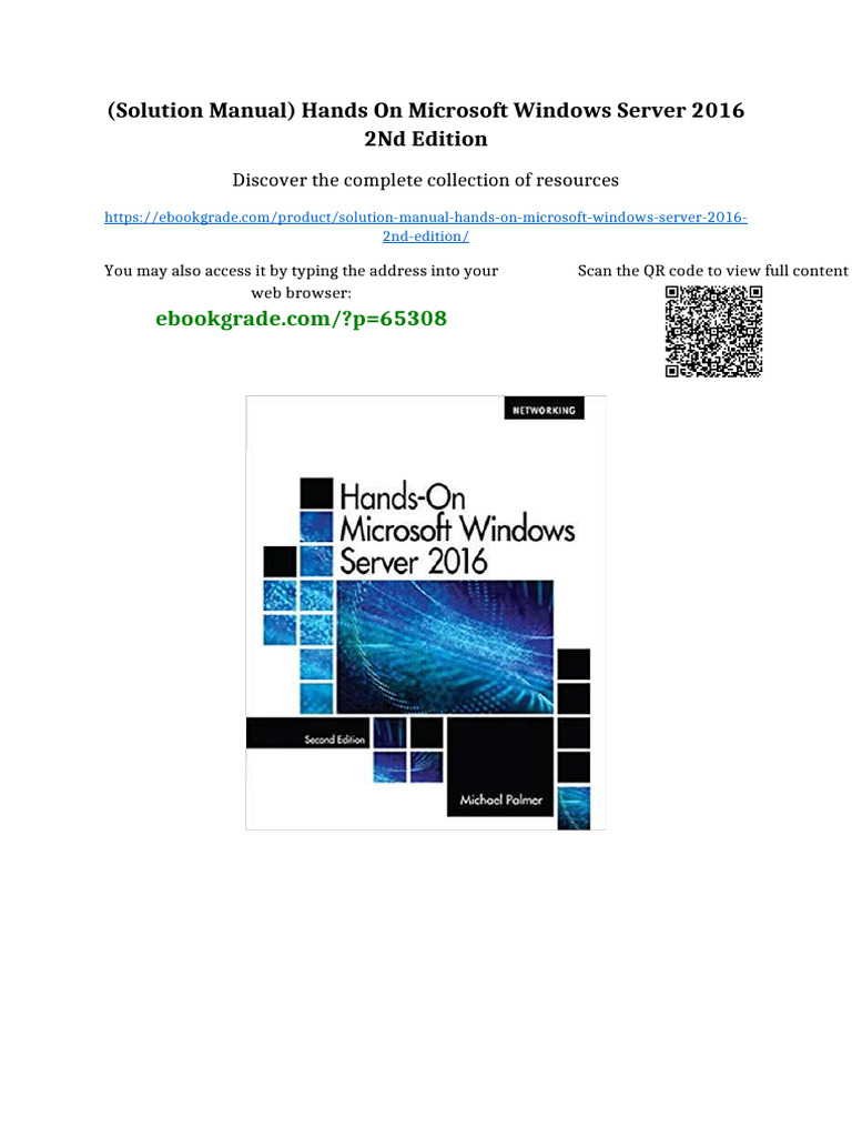 (Solution Manual) Hands On Microsoft Windows Server 2016 2nd Edition ...