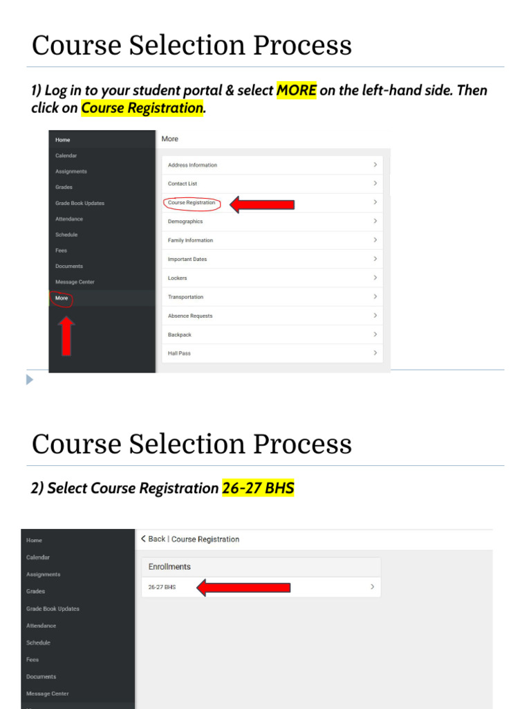 26-27 IC Instructions For Course Selection | PDF