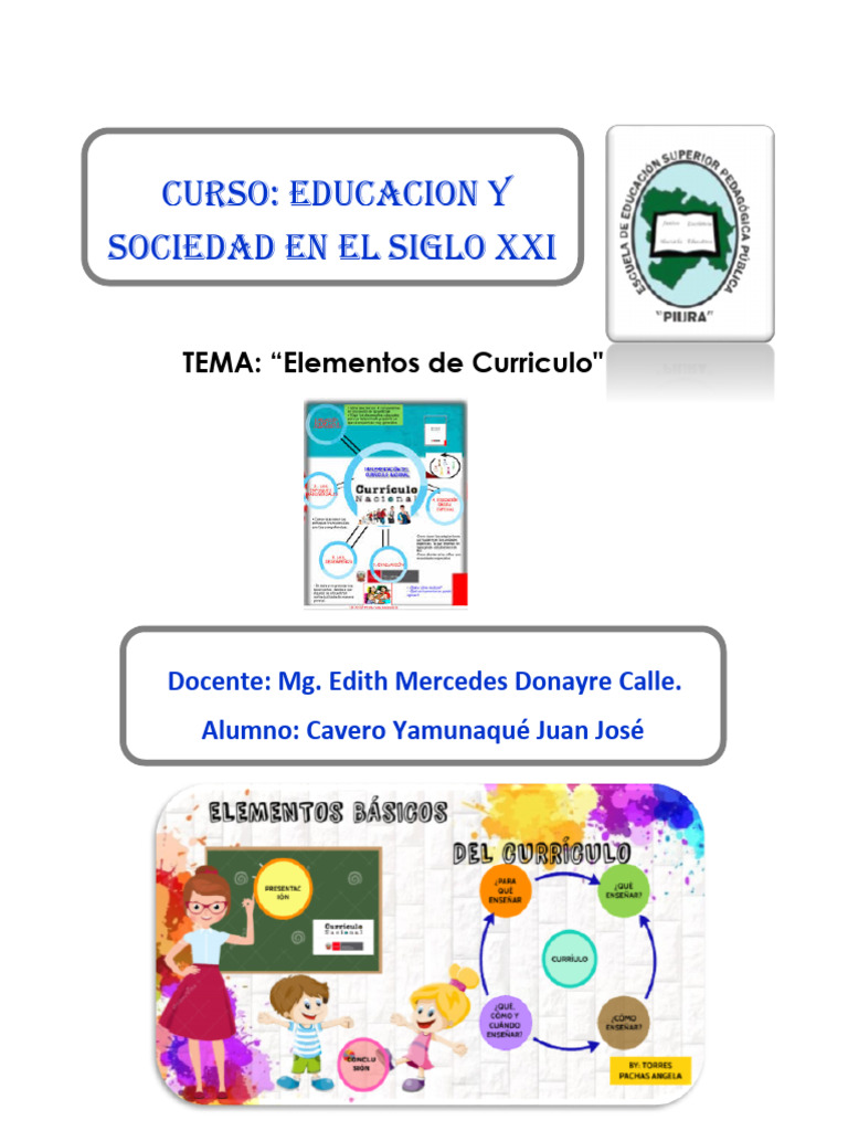 Elementos Del Curriculo Nacional | PDF | Plan de estudios | Evaluación