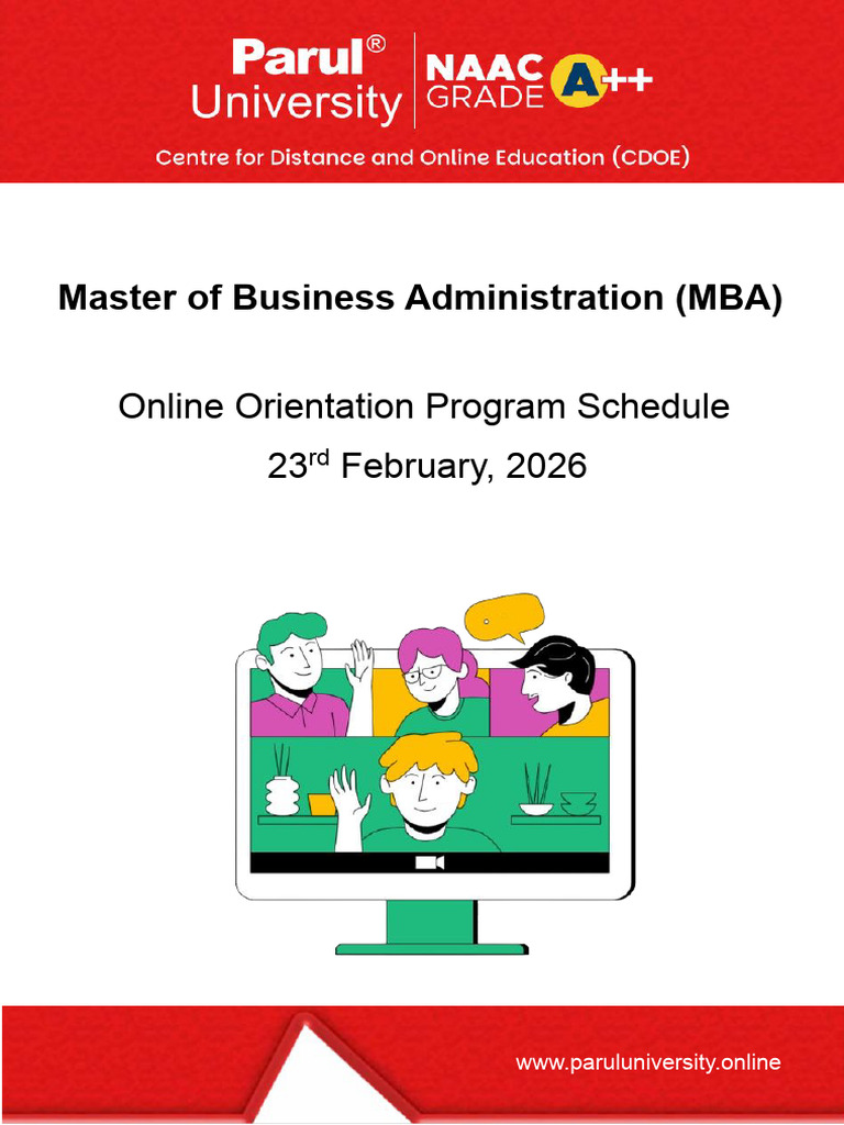 MBA Online 2 Orientation Schedule July 2025 | PDF