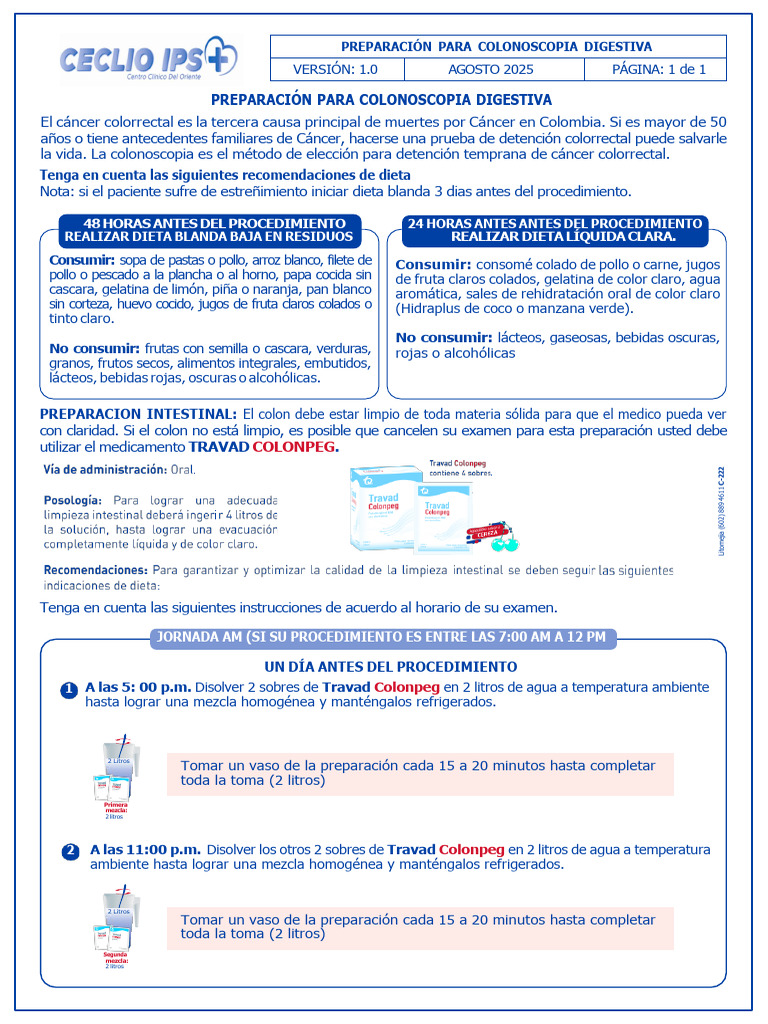Protocolo Colonos | PDF | Colonoscopia | Cáncer colonrectal