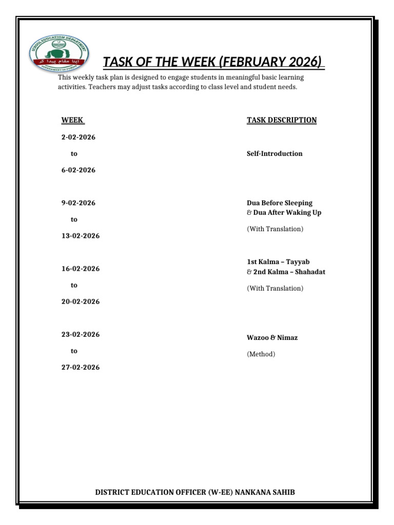 Task of The Week (Feb 2026) | PDF