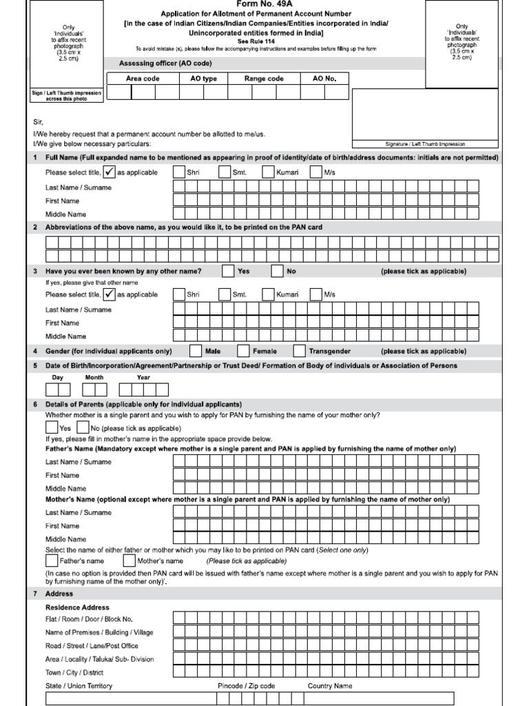 49a Form | PDF