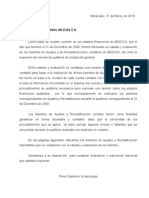 4 Carta de Los Ajustes